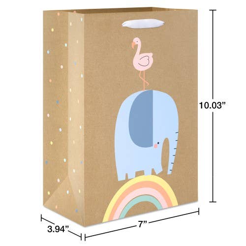 Baby Shower Flamingo and Elephant Gift Bag