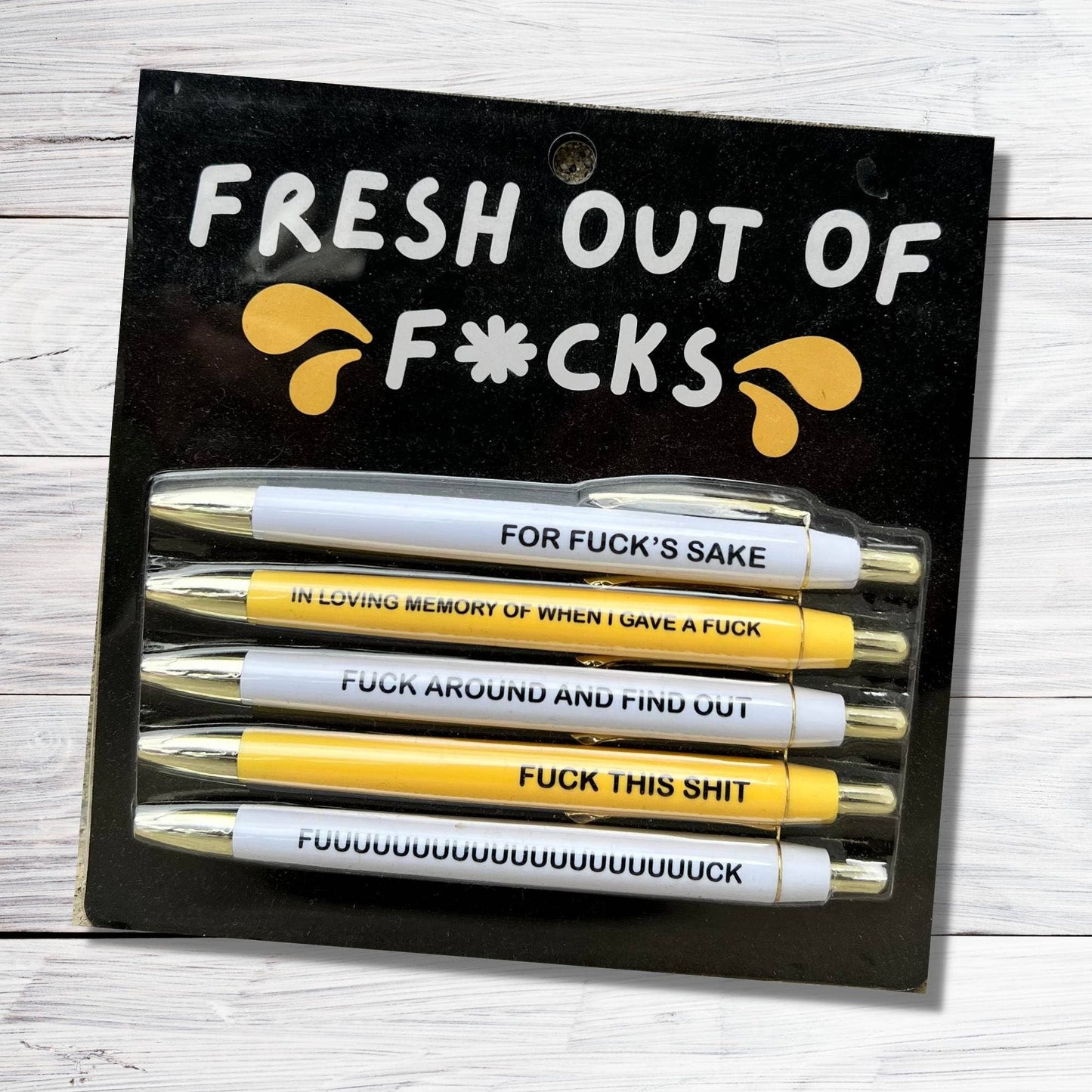 Fresh Out of Fucks Pen Set (funny gifts, sarcastic gifts)