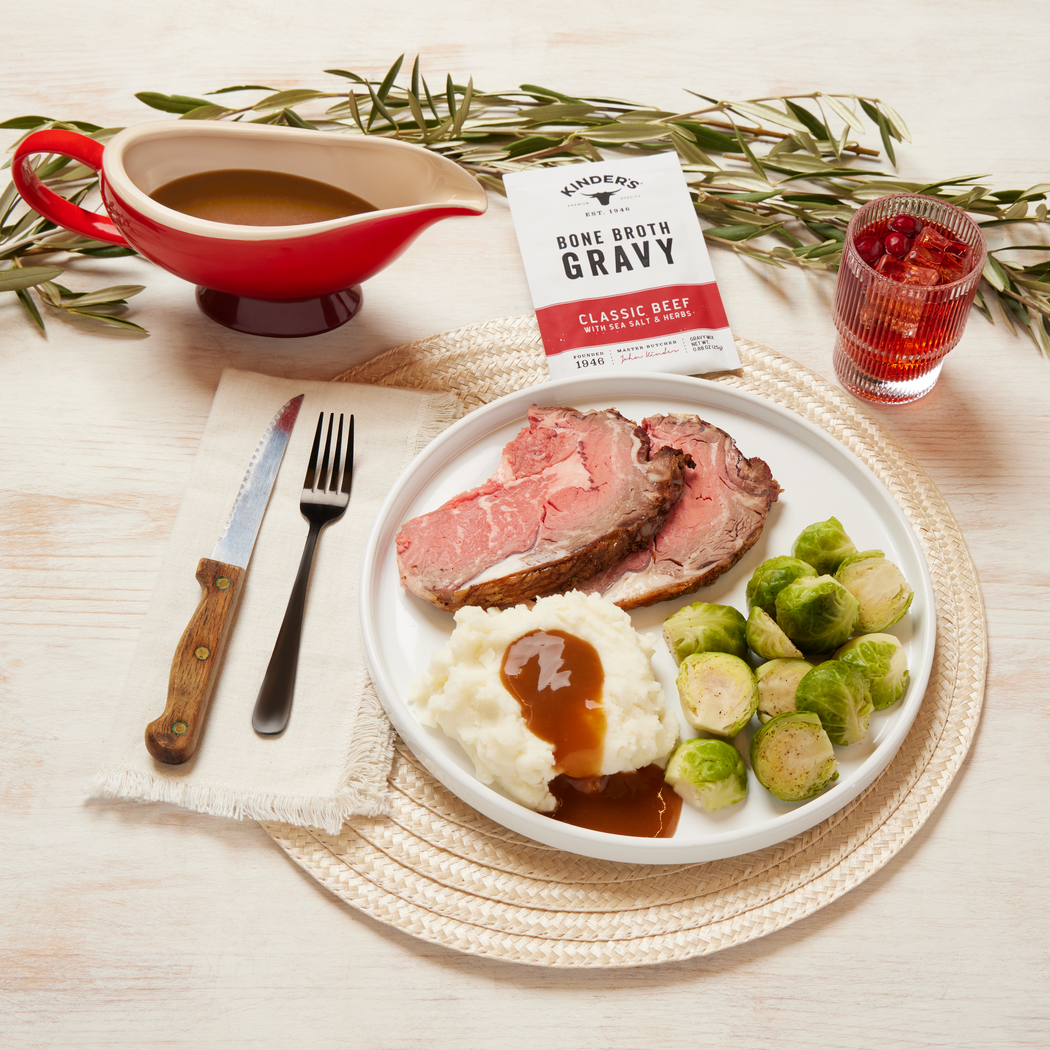 Classic Beef Bone Broth Gravy with Sea Salt and Herbs
