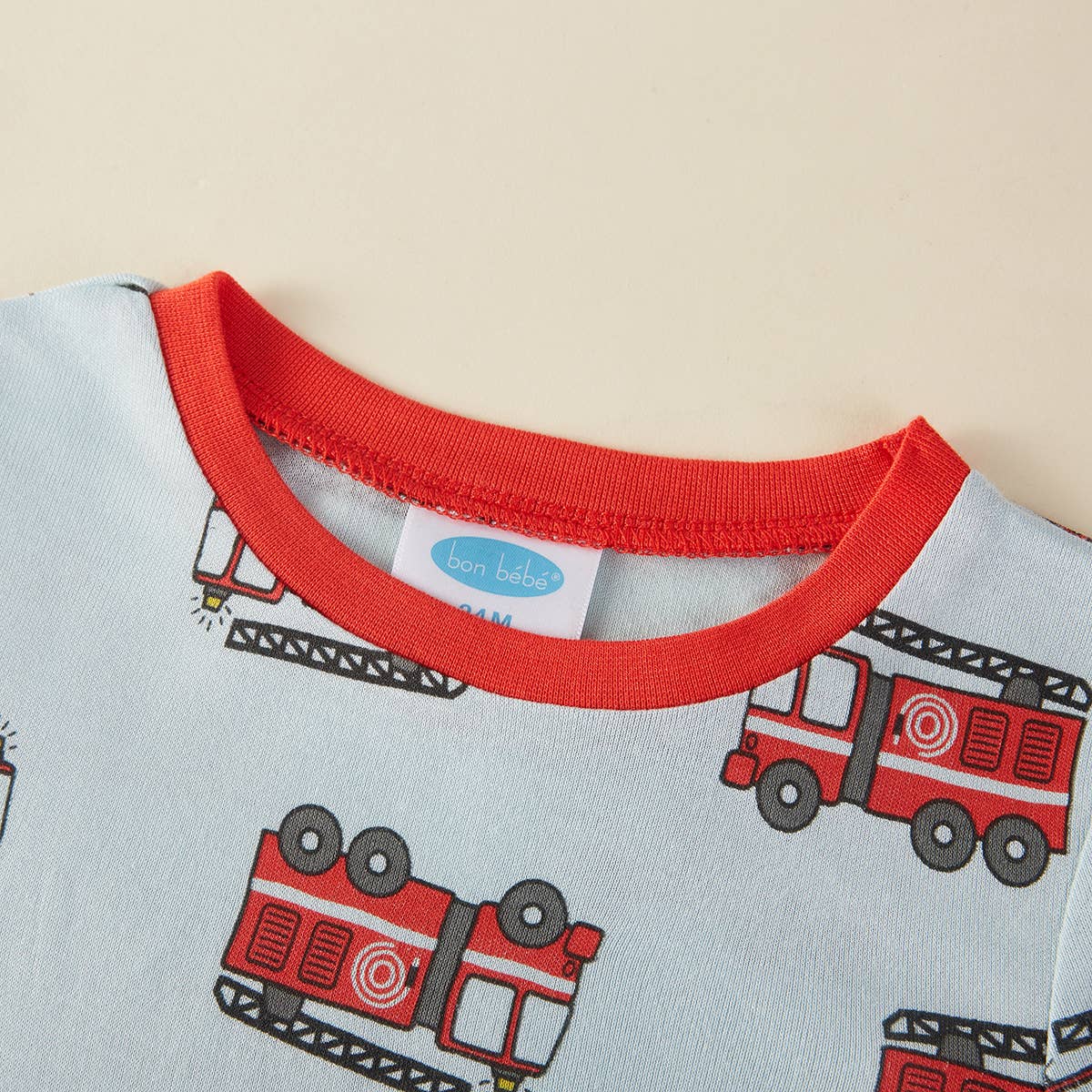 Fire Engine Bamboo Kids Pajama Set