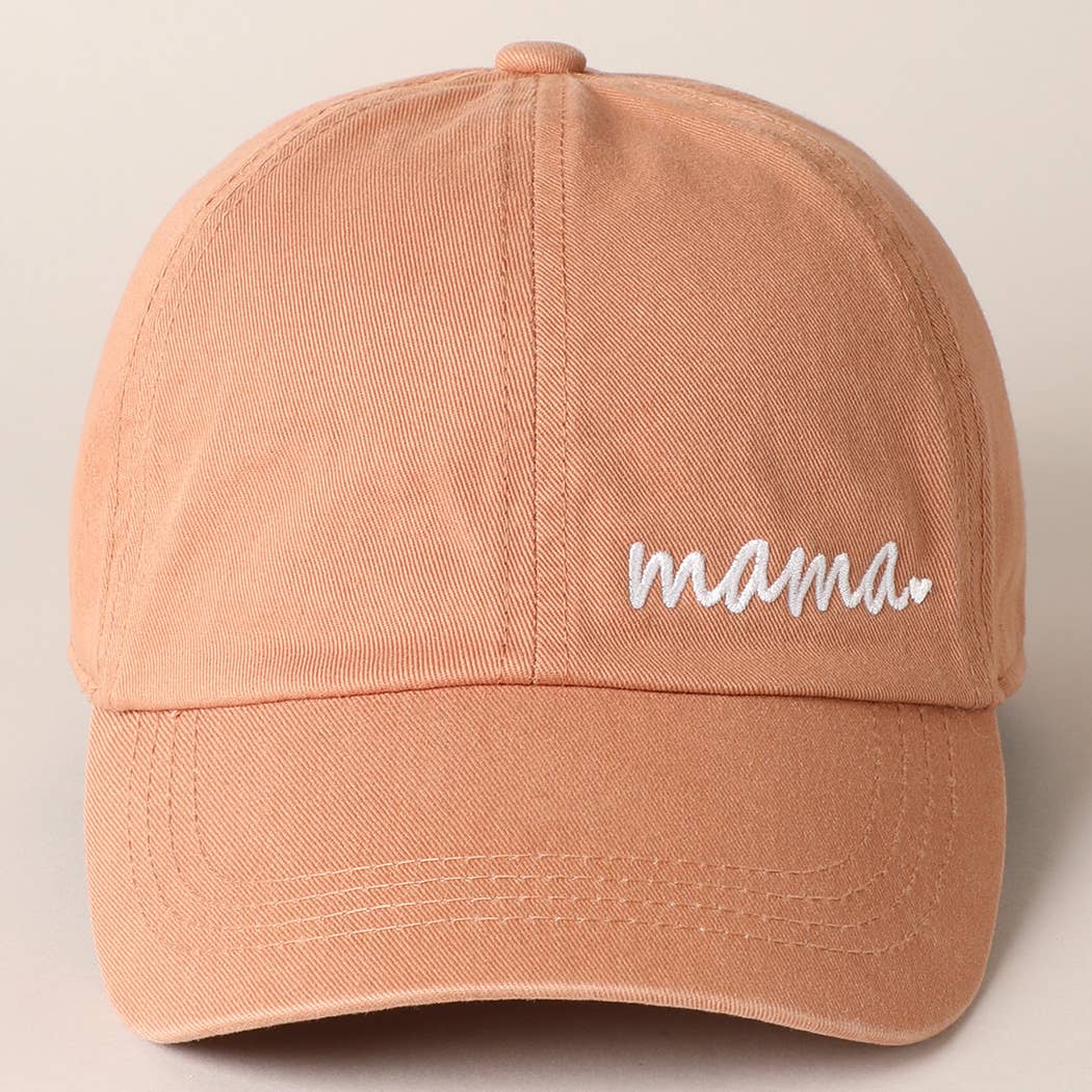 Mama Letters Embroidered Baseball Cap: HOT PINK / ONE SIZE