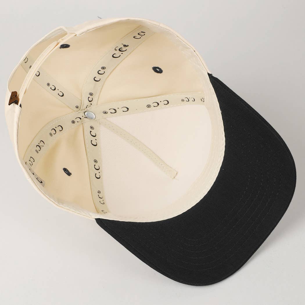 Kids Plain Two Tone Canvas Cotton Baseball Cap : Red / ONE SIZE