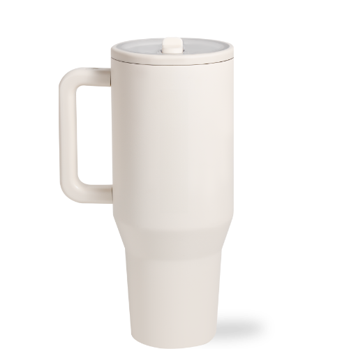 Cream HydroJug 32 oz Traveler Tumbler: Cream
