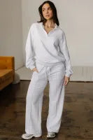 Collar Pullover & Sweatpants Set