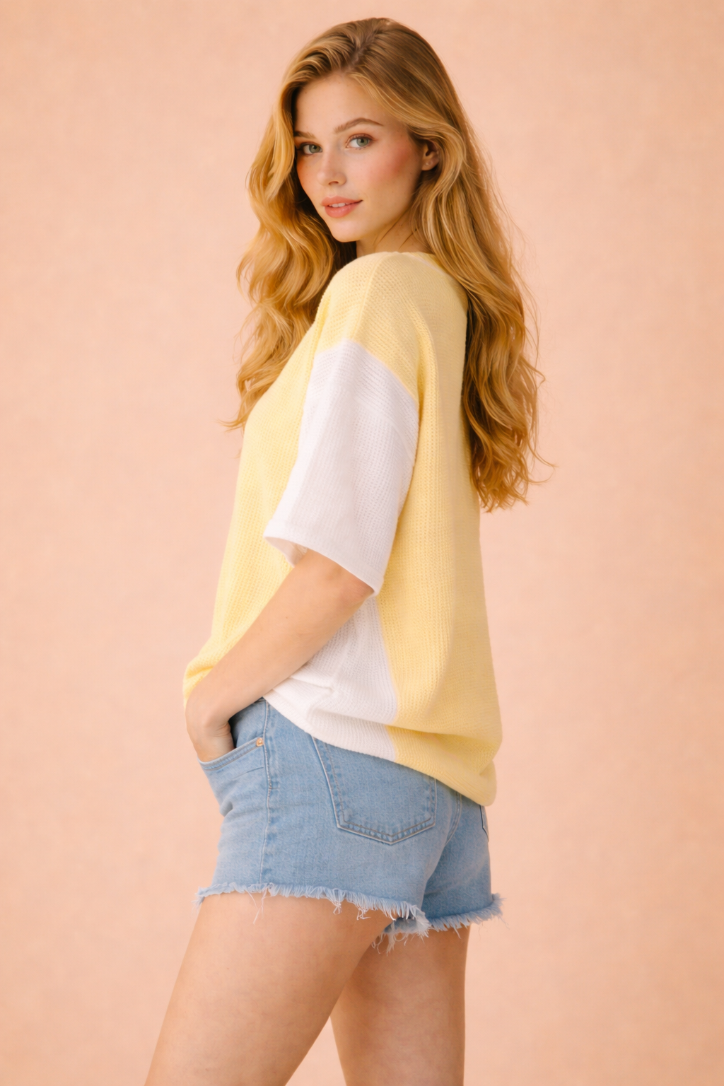 Ribbed ColorBlock Tee