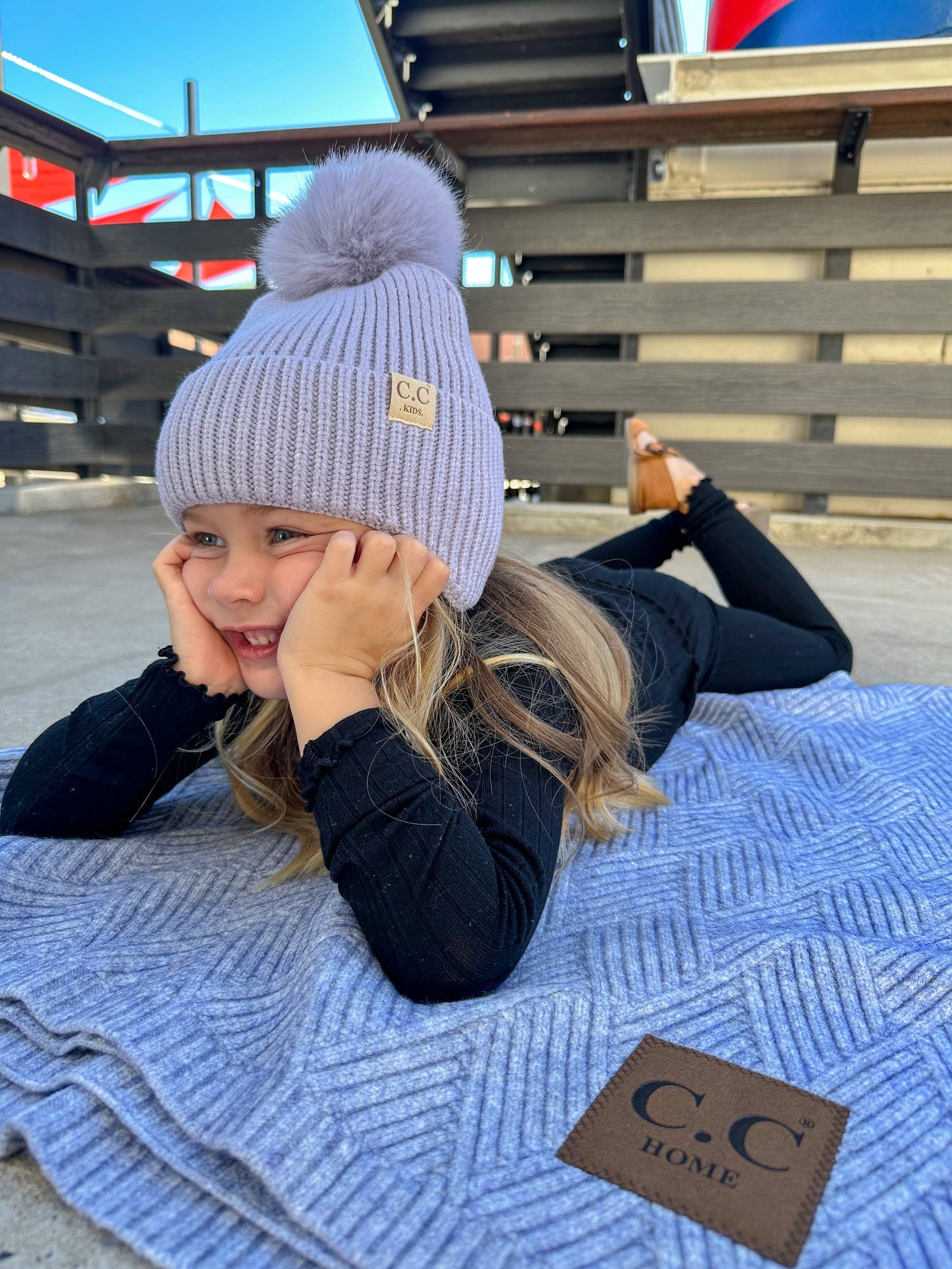 KIDS C.C Pom Beanie w/ Ear Flaps