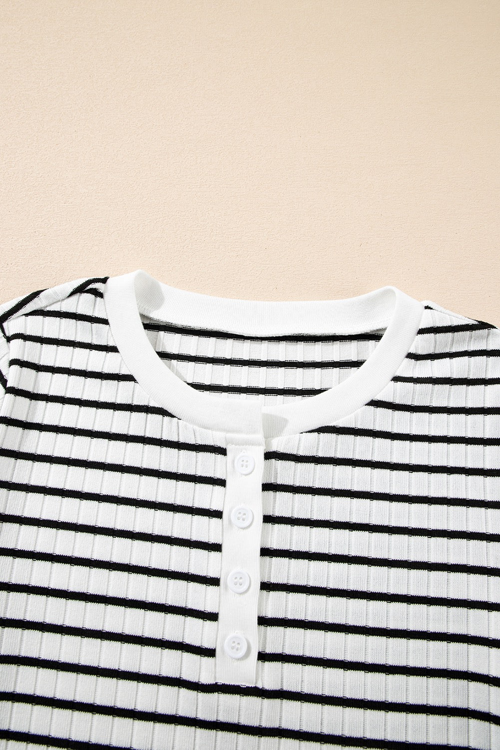 White Stripe Henley Tee
