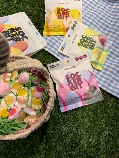 Sweet & Sour Strawberry Field Swedish Candy Bag 2.8oz Easter