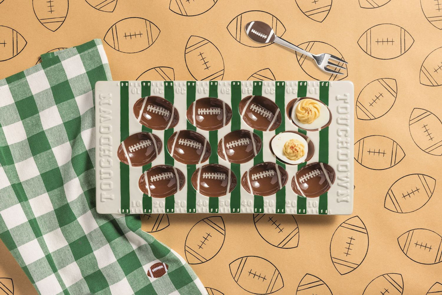 Football Field Deviled Egg Tray Set
