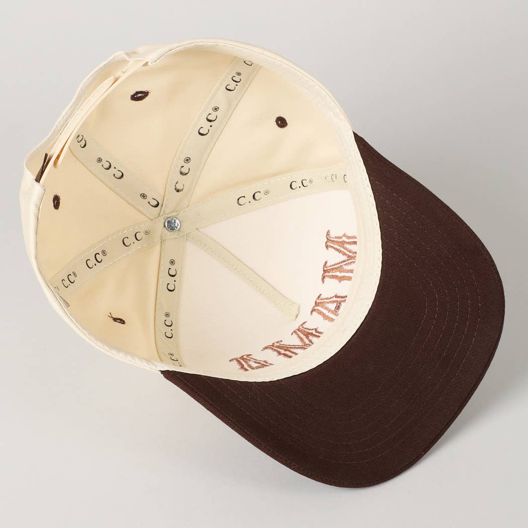 MAMA Typographic Design Embroidery Baseball Cap: Beige / ONE SIZE