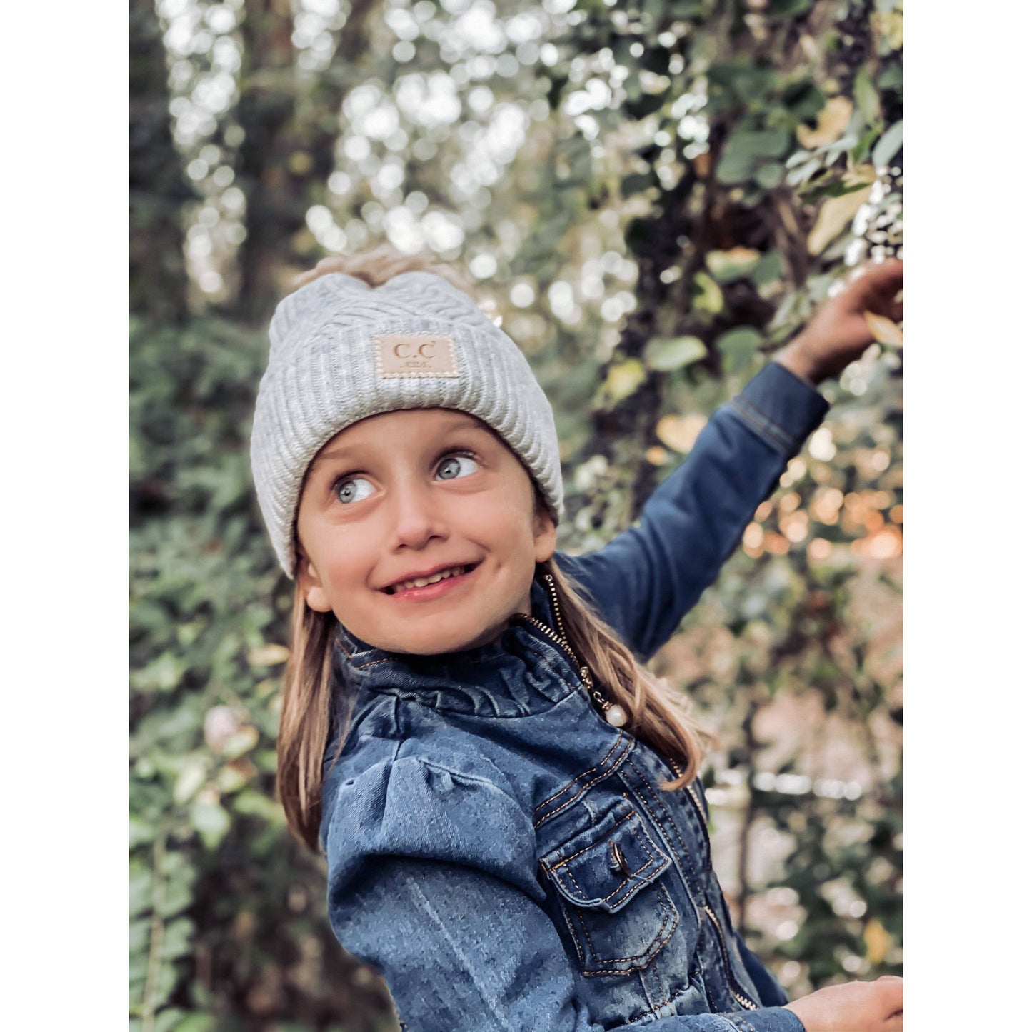 Kids Large Patch Heathered Beanie