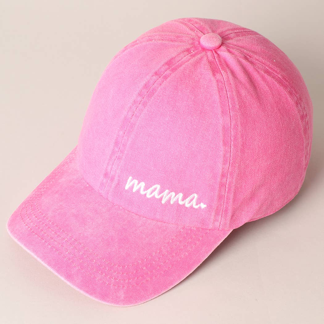 Mama Letters Embroidered Baseball Cap: HOT PINK / ONE SIZE