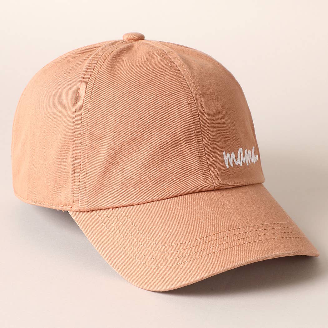 Mama Letters Embroidered Baseball Cap: HOT PINK / ONE SIZE