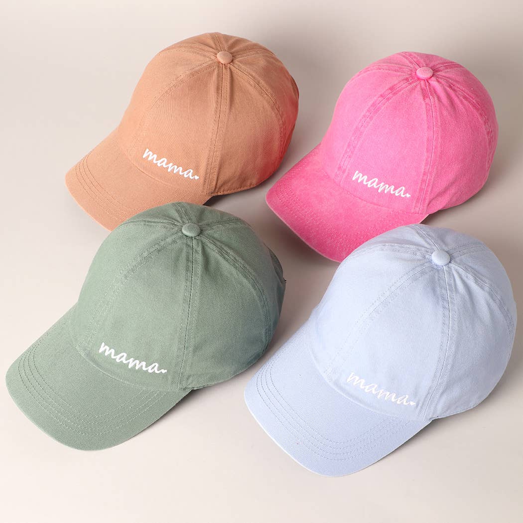 Mama Letters Embroidered Baseball Cap: HOT PINK / ONE SIZE