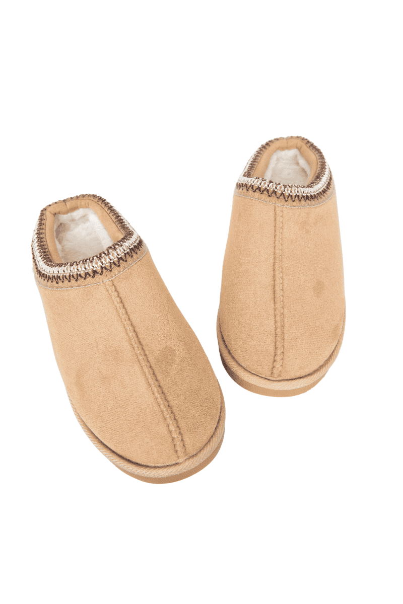 Sand Embroidered W Slip-ons