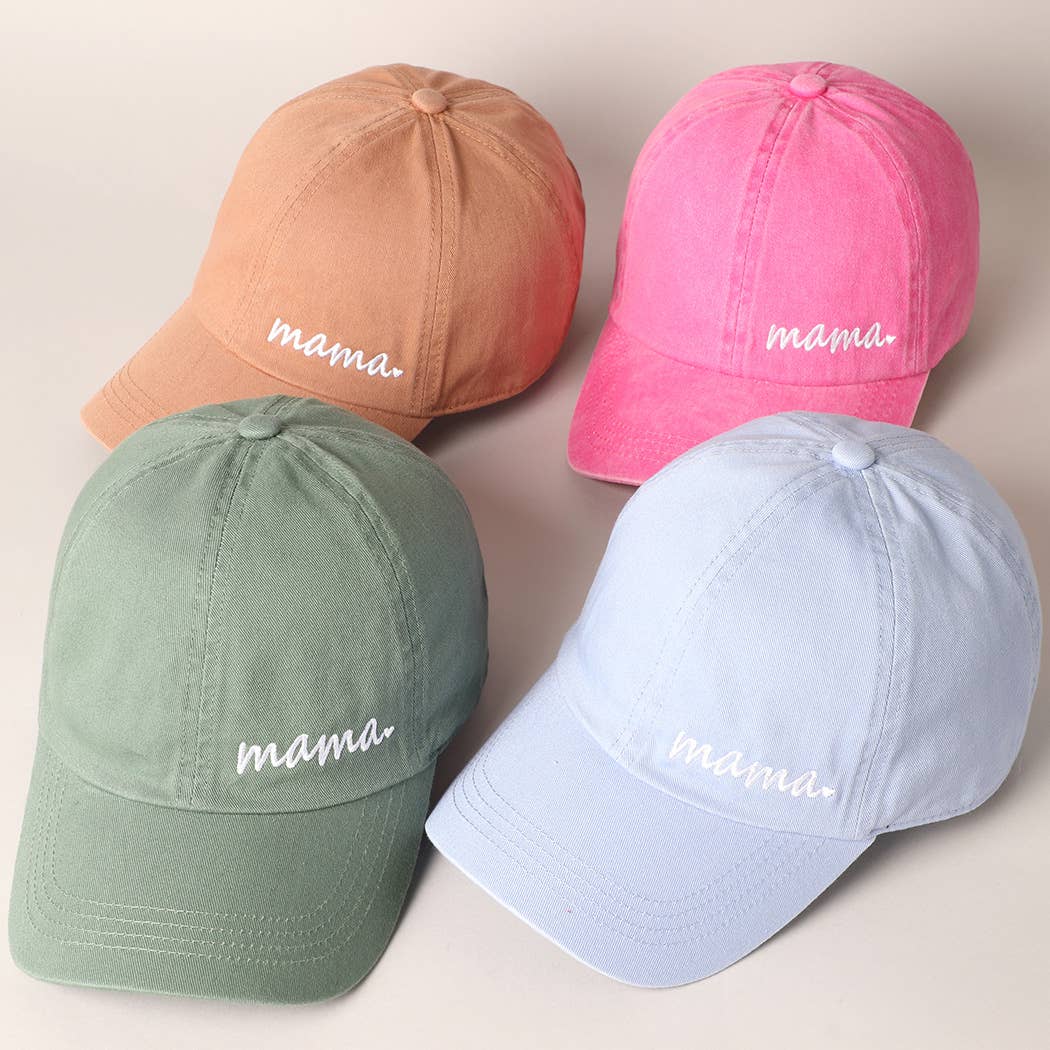 Mama Letters Embroidered Baseball Cap: HOT PINK / ONE SIZE