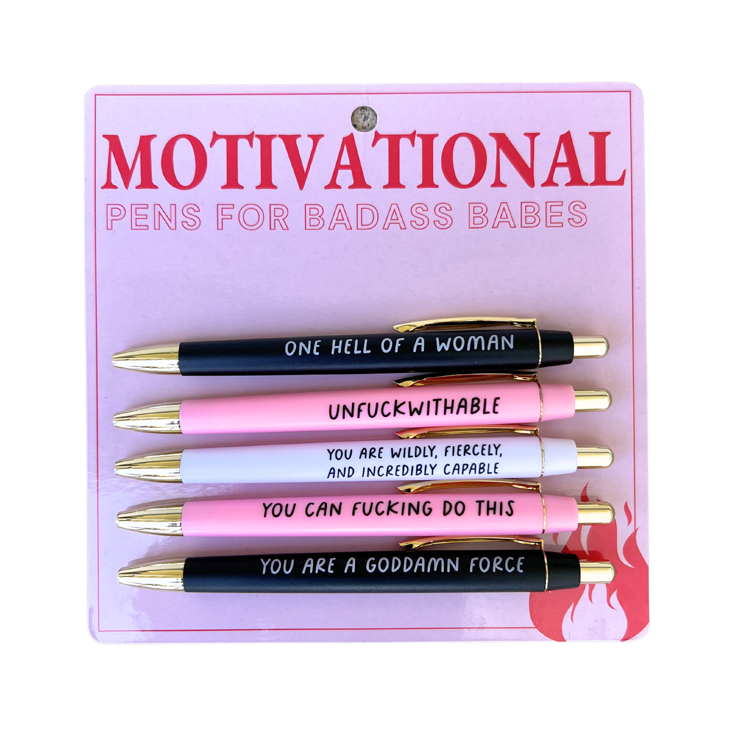 Motivational Pens for Badass Babes Pen Set (funny gifts)