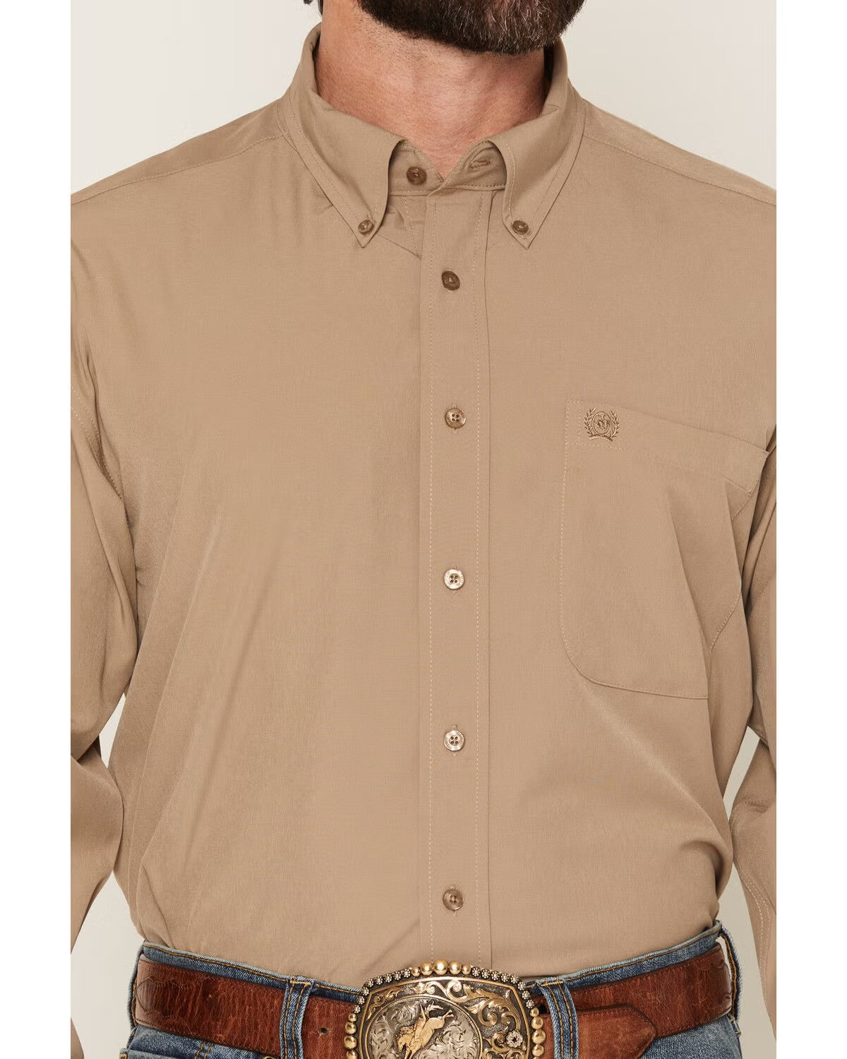 Cinch Men's ArenaFlex Solid Long Sleeve Button-Down Stretch Western Shirt