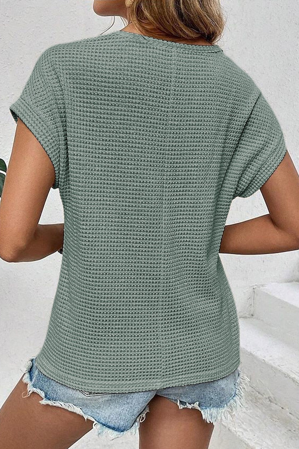 Mist Green Lace SS Top