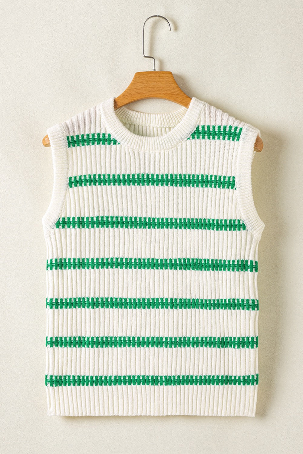 Green Striped Sweater Vest