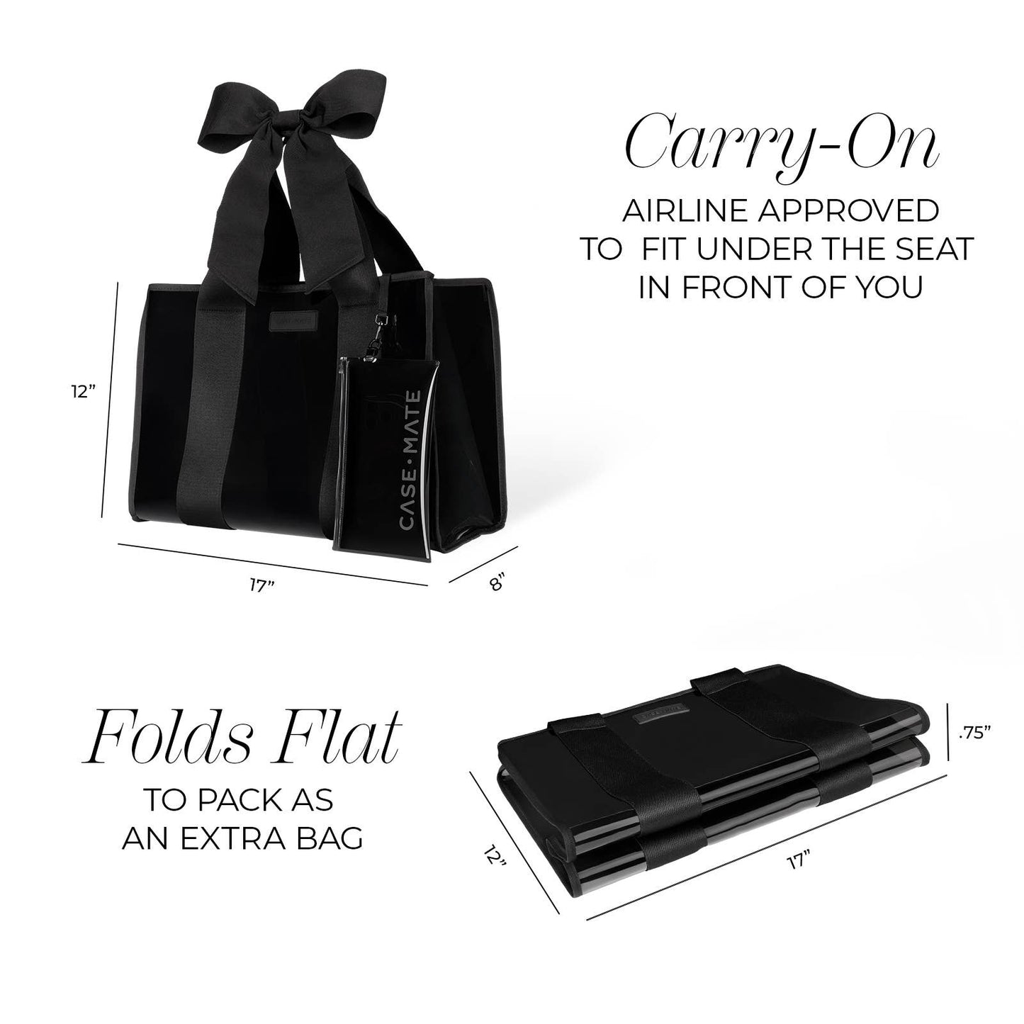 Case-Mate Midnight Black Bow Tote Bag