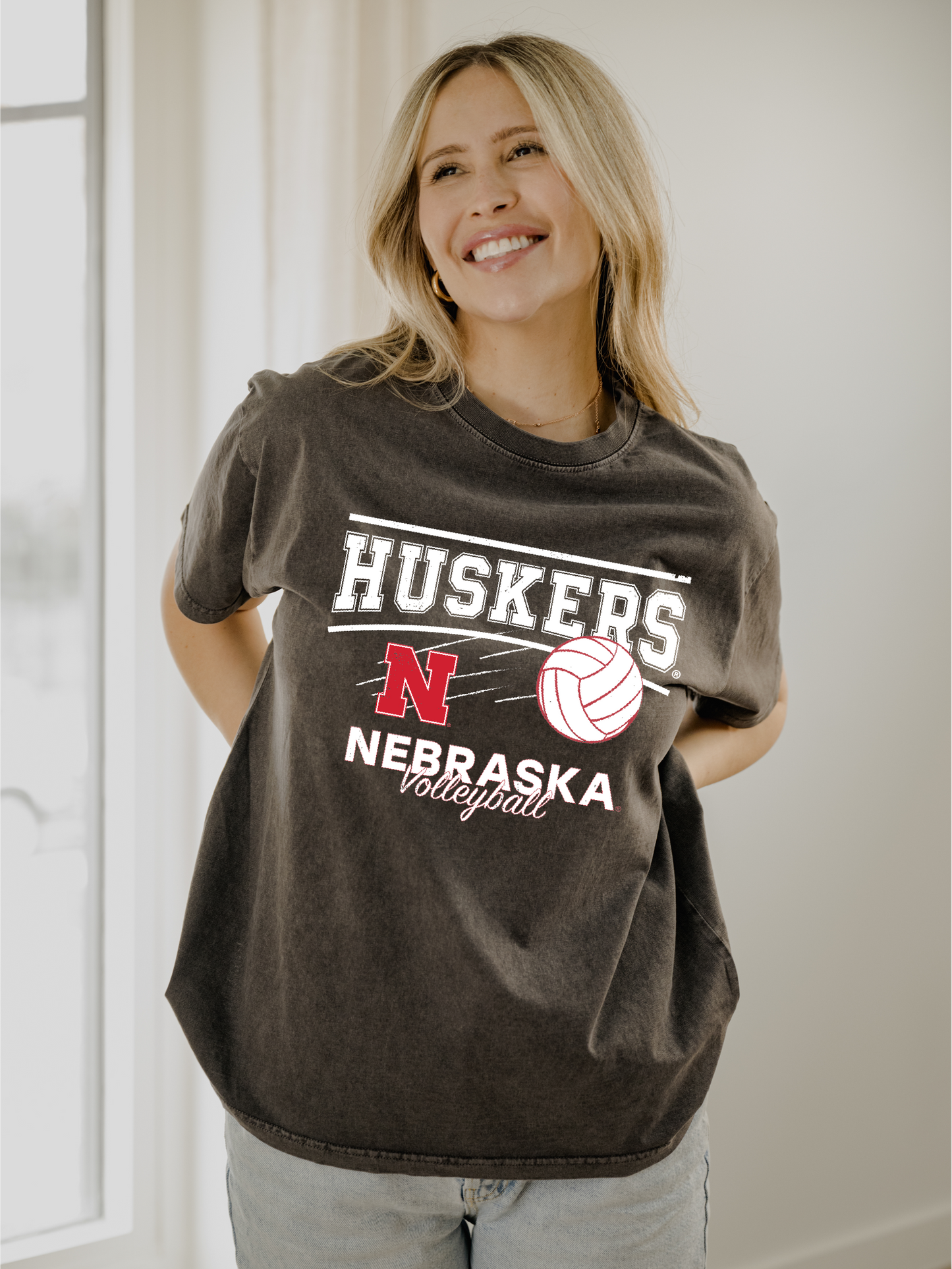 Nebraska Corn Huskers Volleyball Pepper Comfort Colors Tee