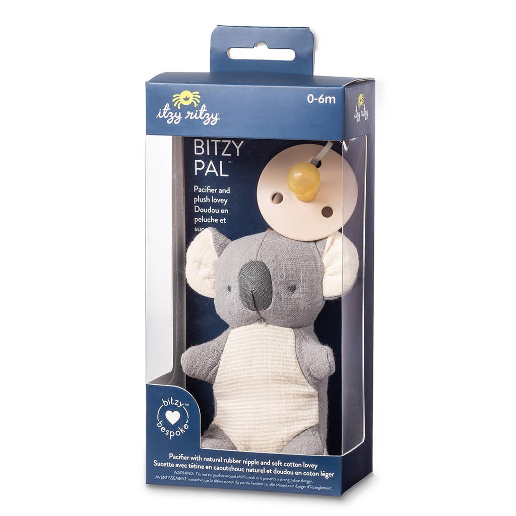 *NEW OPTIONS* Bitzy Pal Natural Rubber Pacifier & Plush: Bear