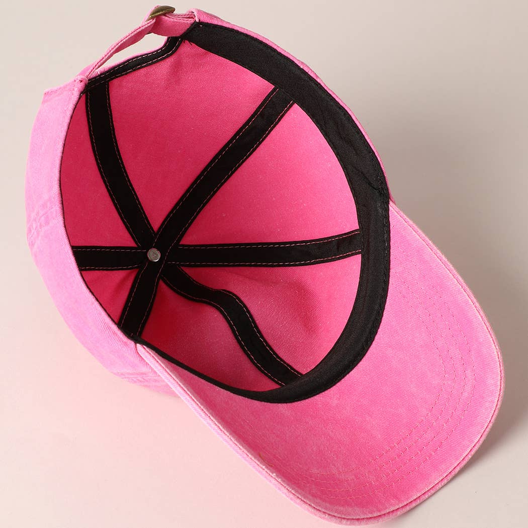 Mama Letters Embroidered Baseball Cap: HOT PINK / ONE SIZE