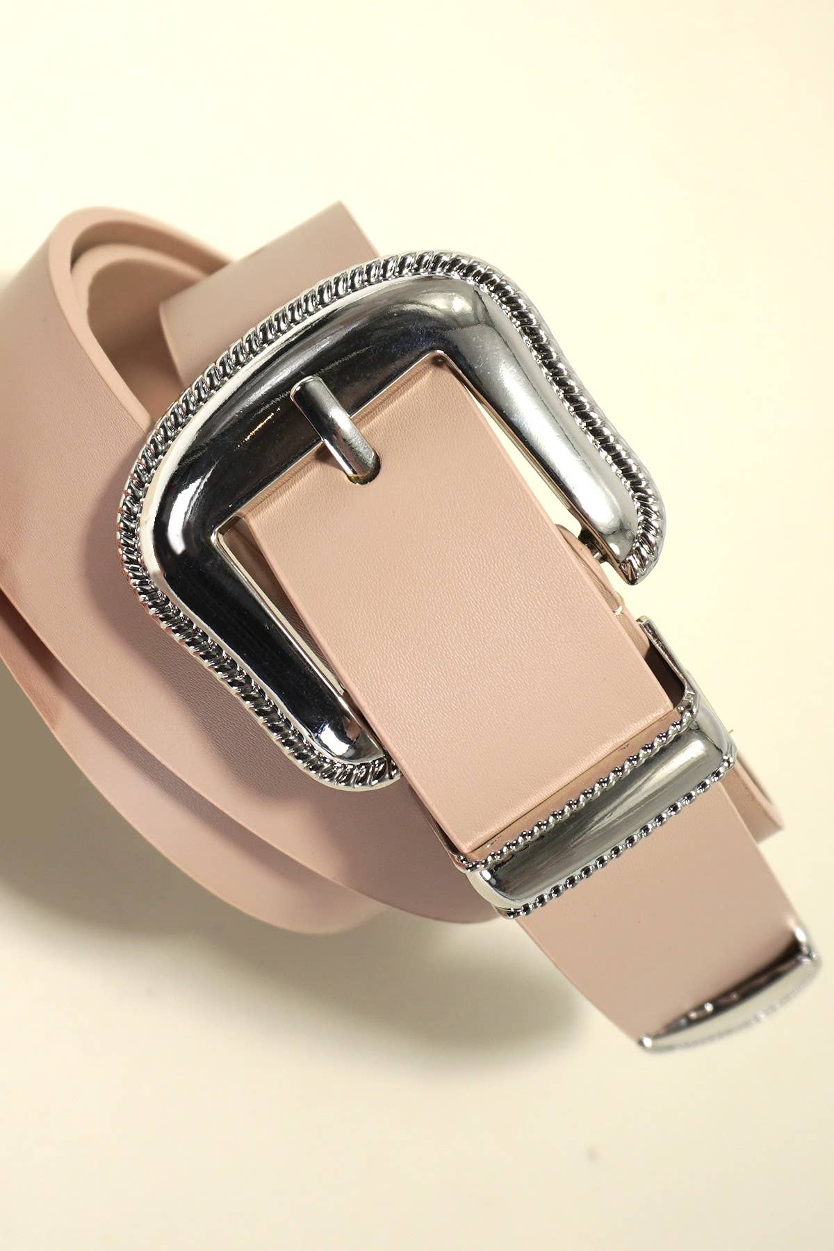 CLASSIC WESTERN BUCKLE FAUX LEATHER BELT: Black