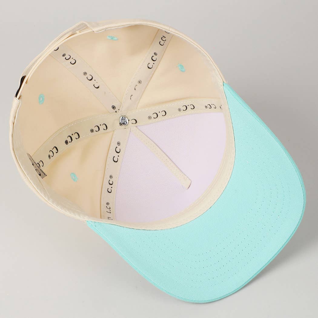 Kids Plain Two Tone Canvas Cotton Baseball Cap : Red / ONE SIZE