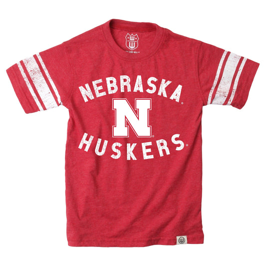 Nebraska Huskers Youth Sleeve Stripe SS Tee