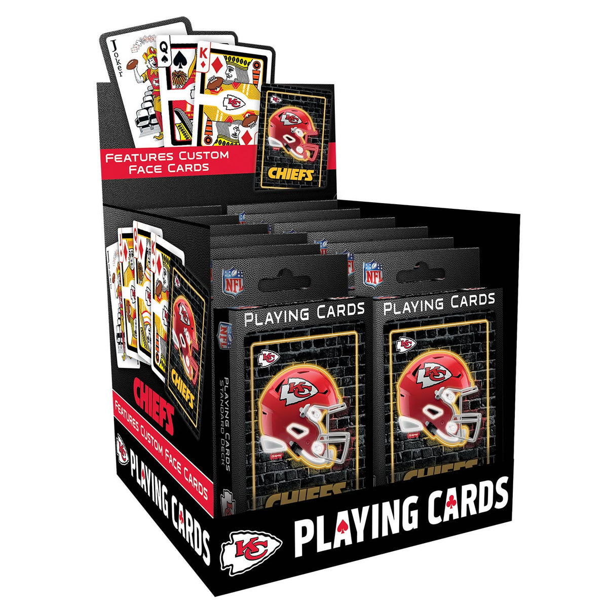 Kansas City Chiefs Neon-Styled Playing Cards - 54 Card Deck
