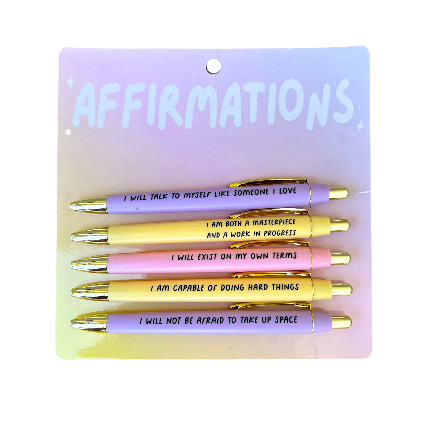 Affirmations Pen Set (funny gifts, self-care gifts, affirm)