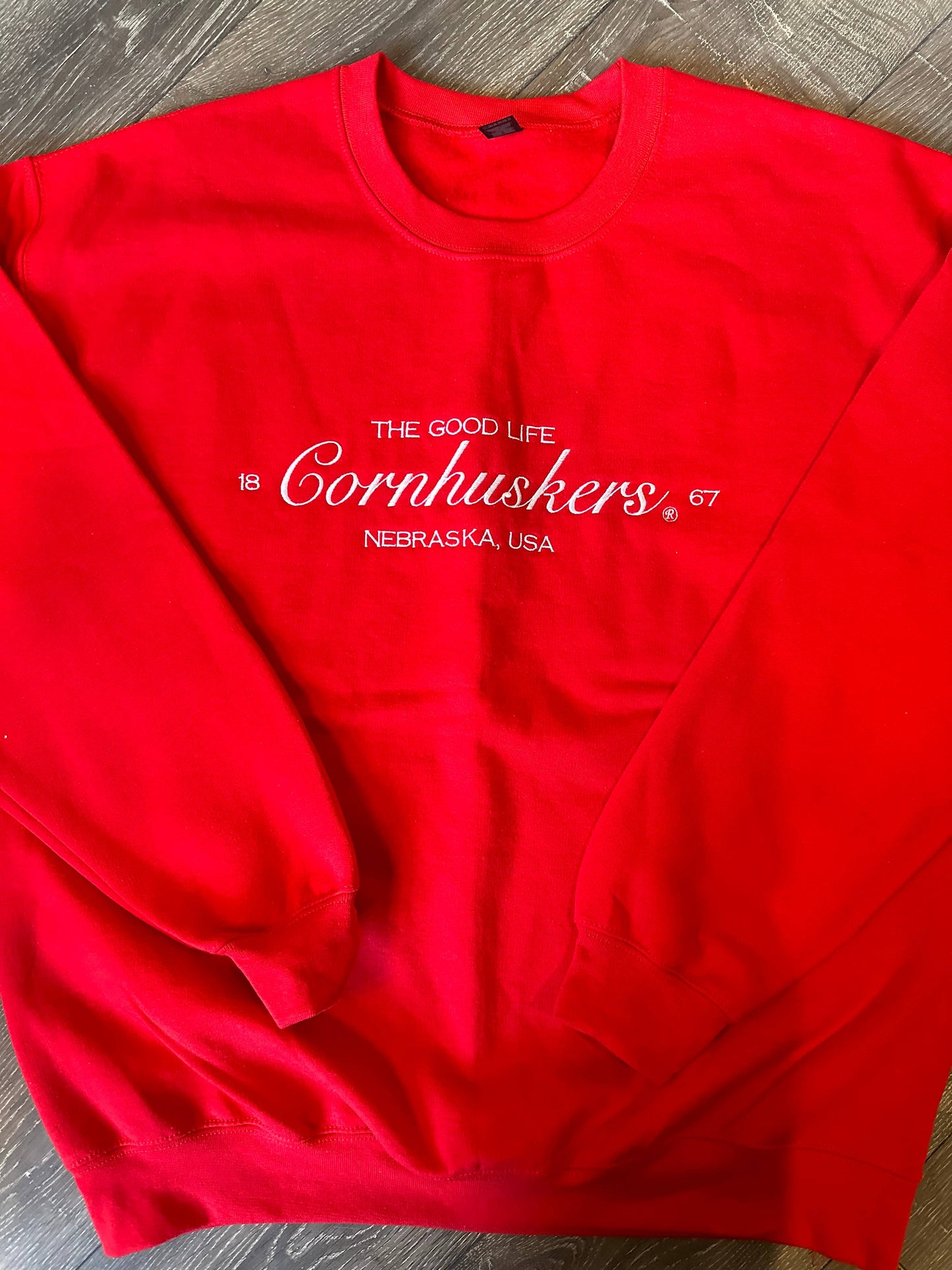 EMBROIDERED THE GOOD LIFE CORNHUSKERS