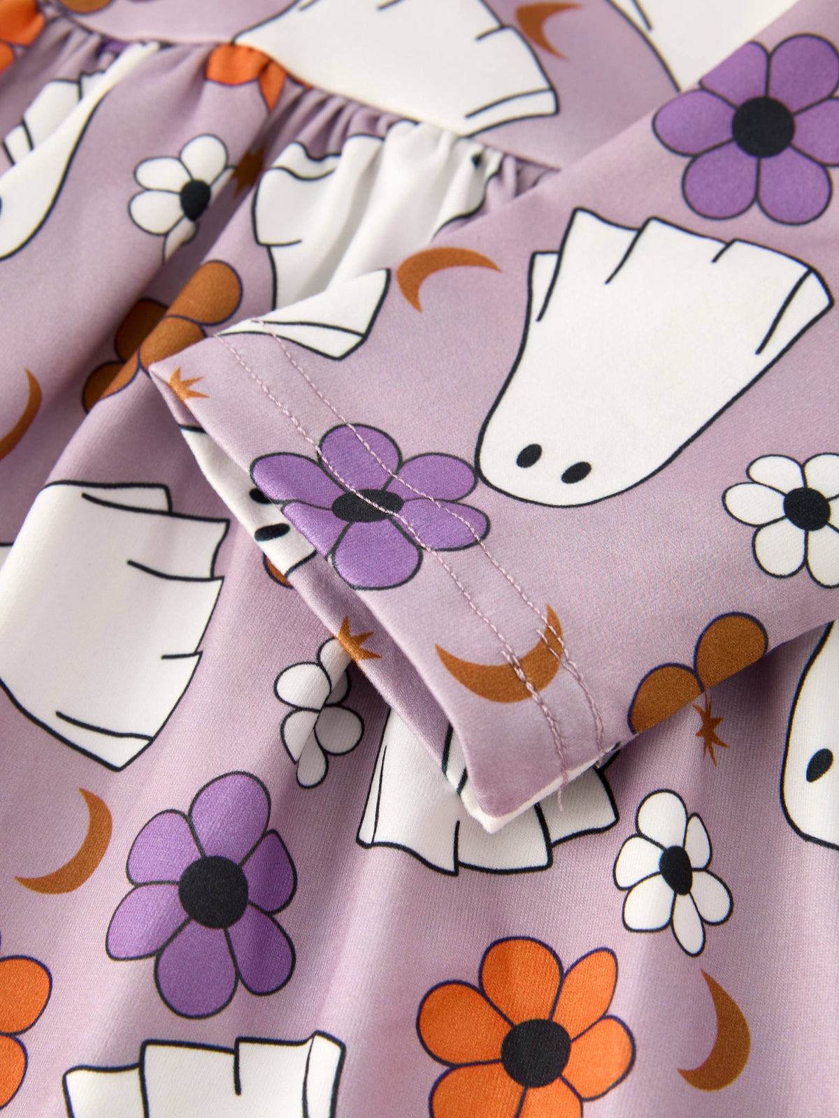 2 Piece Halloween Ghost Striped Girls Dress Set: 5/6Y