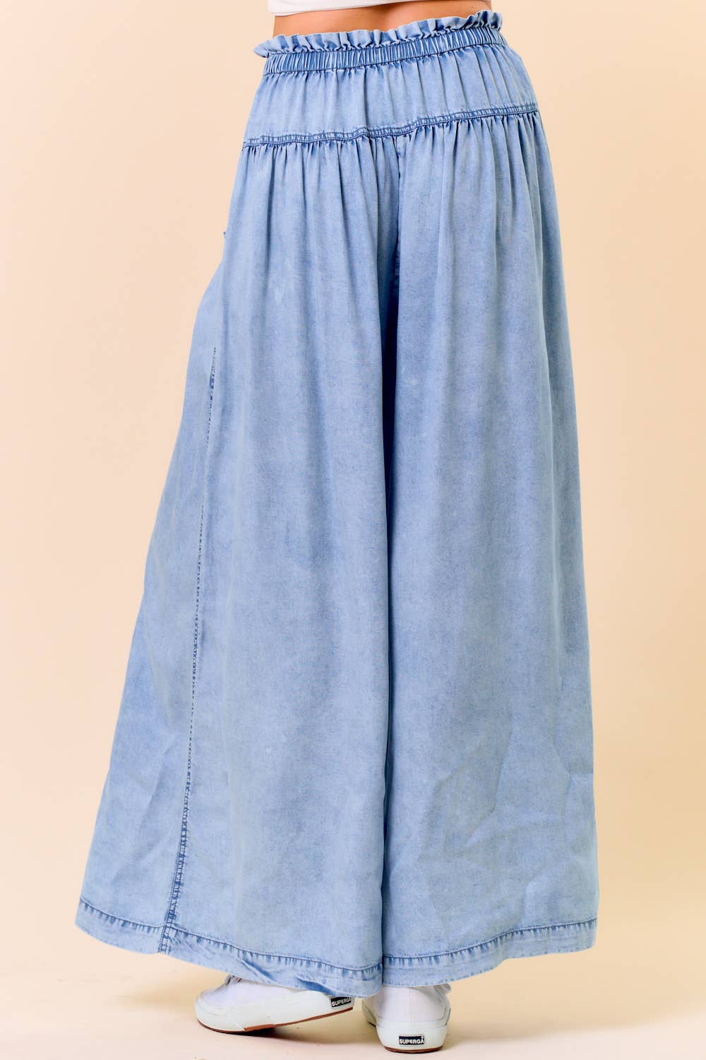 Tencel Denim Wide Leg Pants