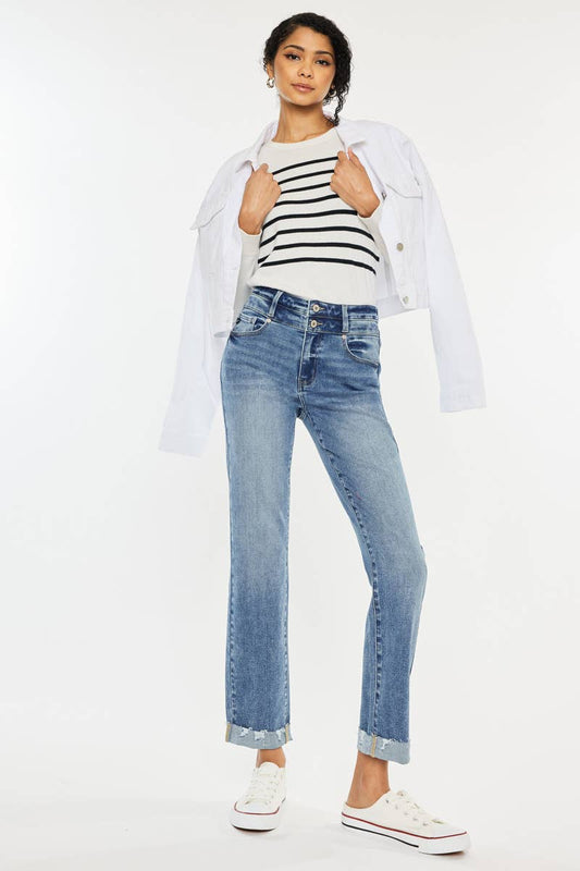 OPEN PACK HIGH RISE SLIM STRAIGHT JENAS-KC20023M: MEDIUM / 3/25