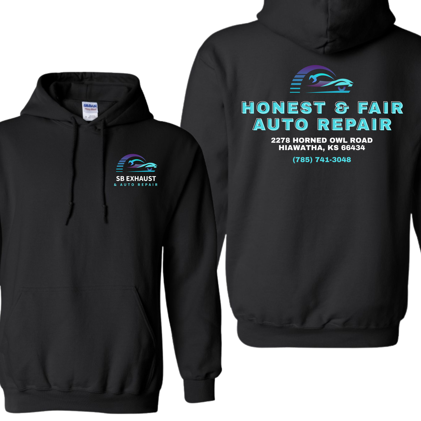 SB Exhaust Auto Repair Hoodies