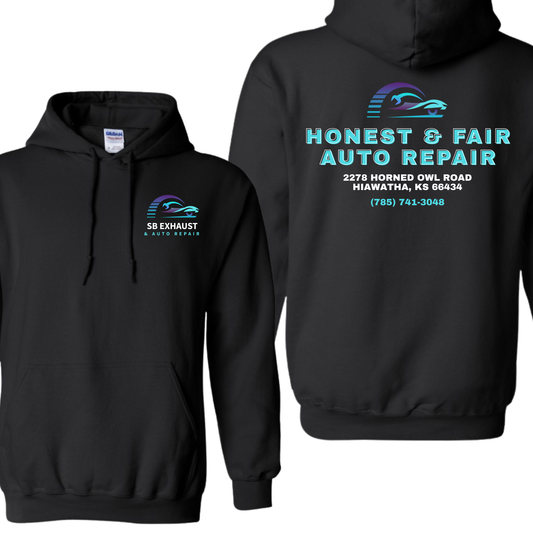 SB Exhaust Auto Repair Hoodies