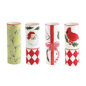 Mud Pie-CHRISTMAS PAINTED STEM VASES