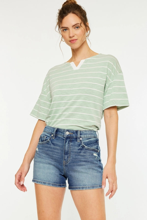 Kan can High Rise Mom Shorts
