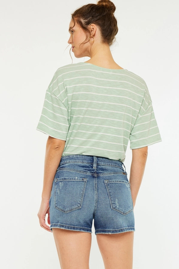 Kan can High Rise Mom Shorts