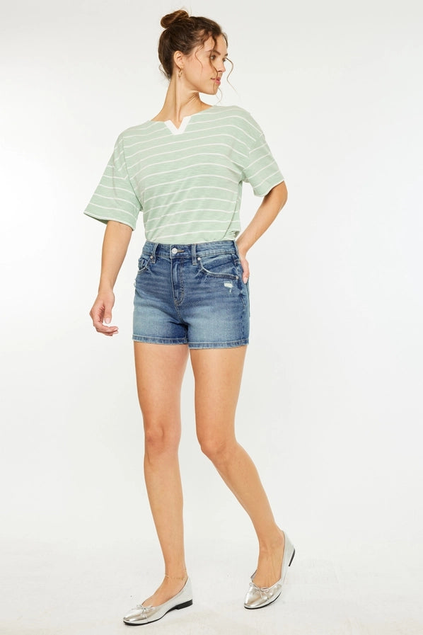 Kan can High Rise Mom Shorts