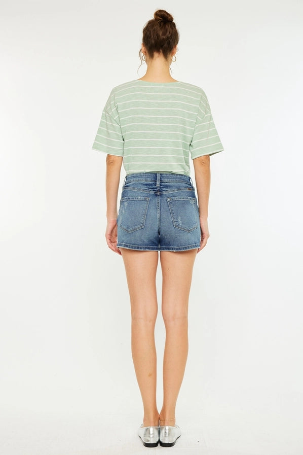 Kan can High Rise Mom Shorts
