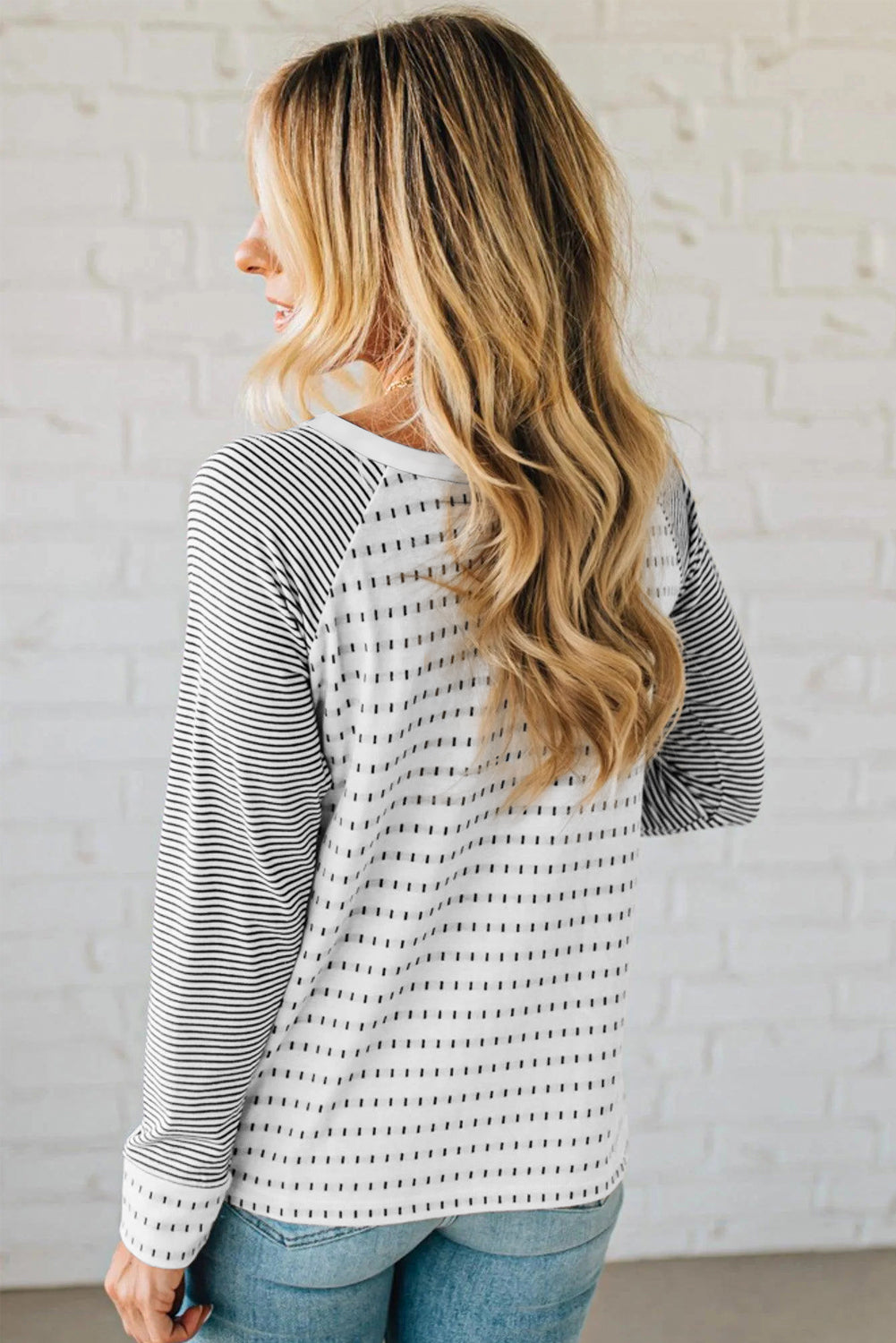 Stripe Raglan Patchwork Long Sleeve