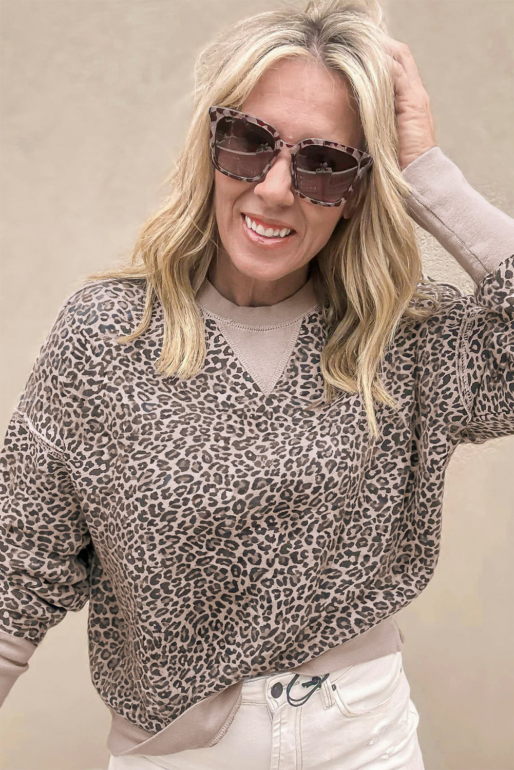 Leopard Patchwork Sweatshirt