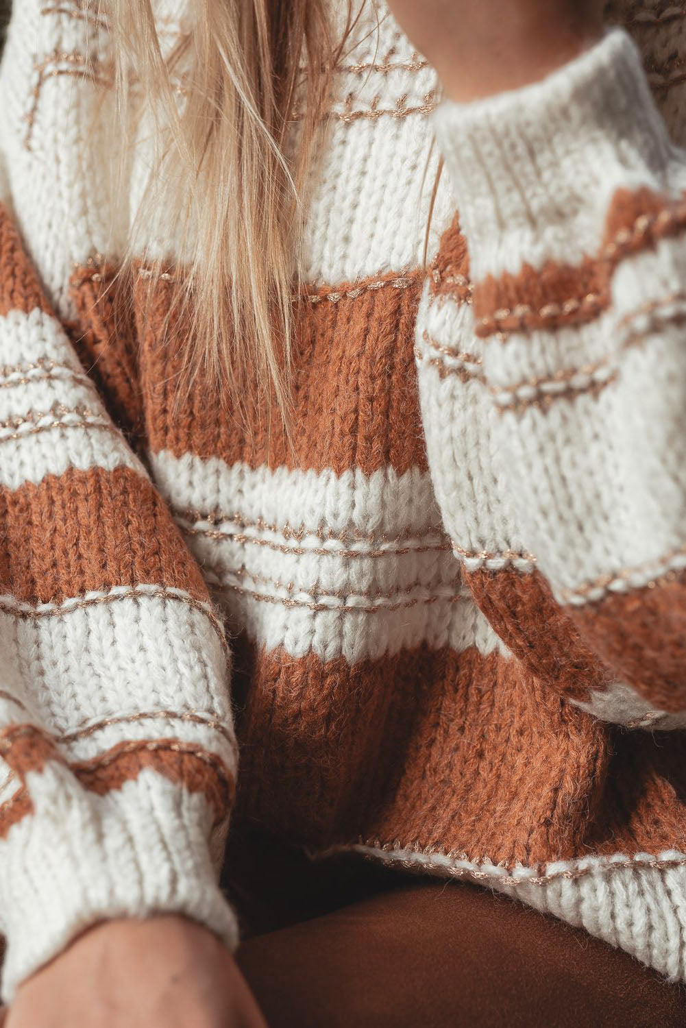 Striped Puff Sleeve Sweater