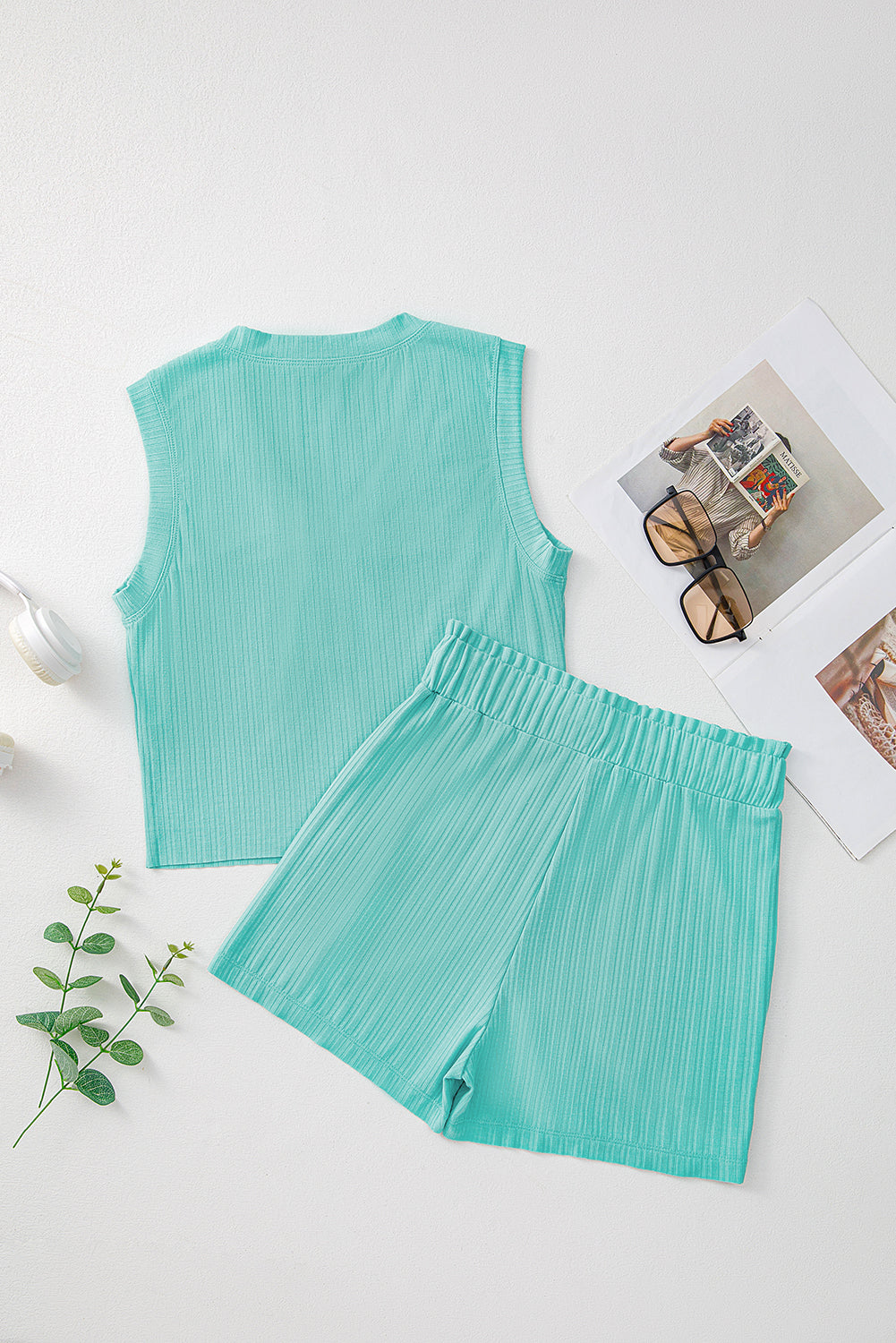 Mint Green Ribbed Set