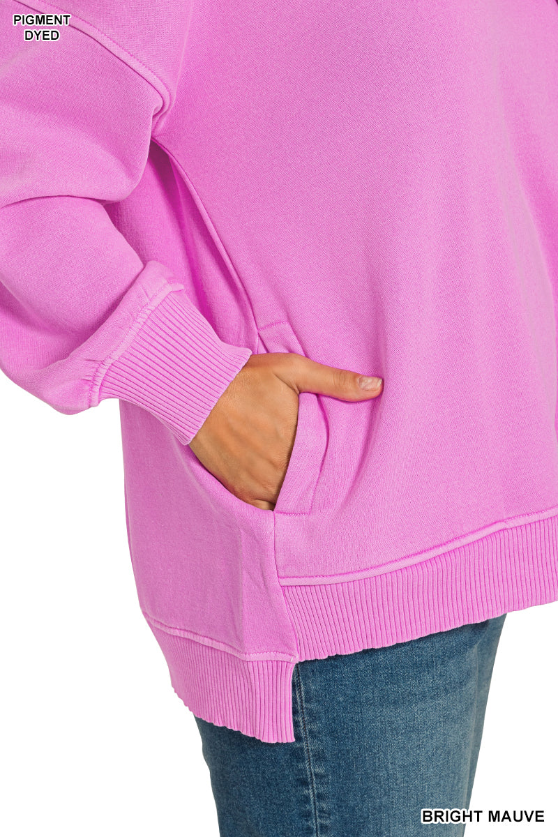 Plus pigment fleece pullover w/ pocket