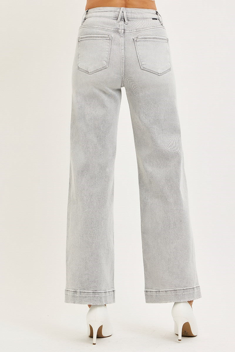 Light Grey Ankle Wide Jeans